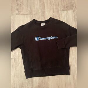 Champion Black Pullover with Blue Emblem
